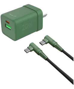 Cargador HUNE 20W - 068 - 2 Entradas - USB C A C - Cable Trenzado