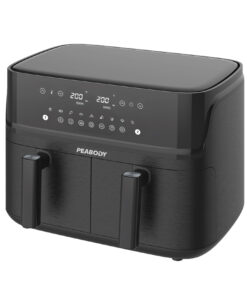 Freidora De Aire Sin Aceite Peabody Pe-afdb100n Doble Canasto 10 Litros Color Negro